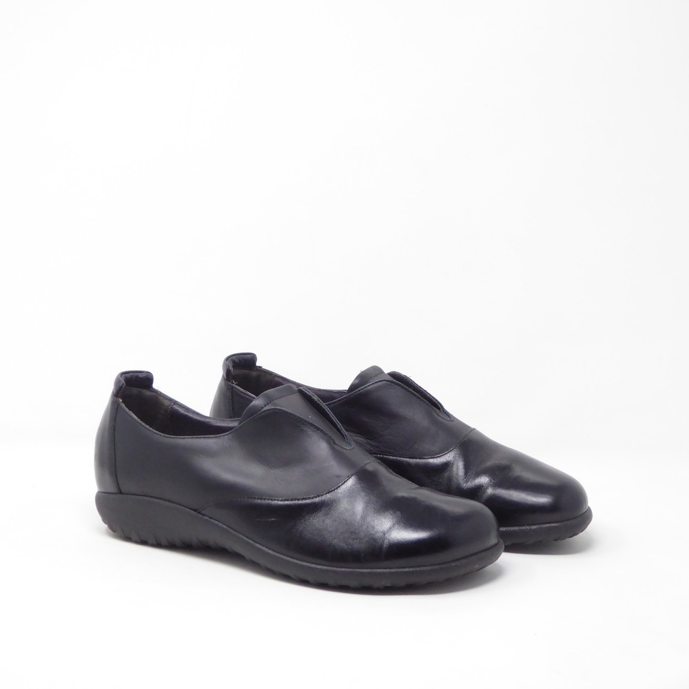 Naot Karo Women Slip On Loafers Black Leather Shoes Size 40 / 9-9.5